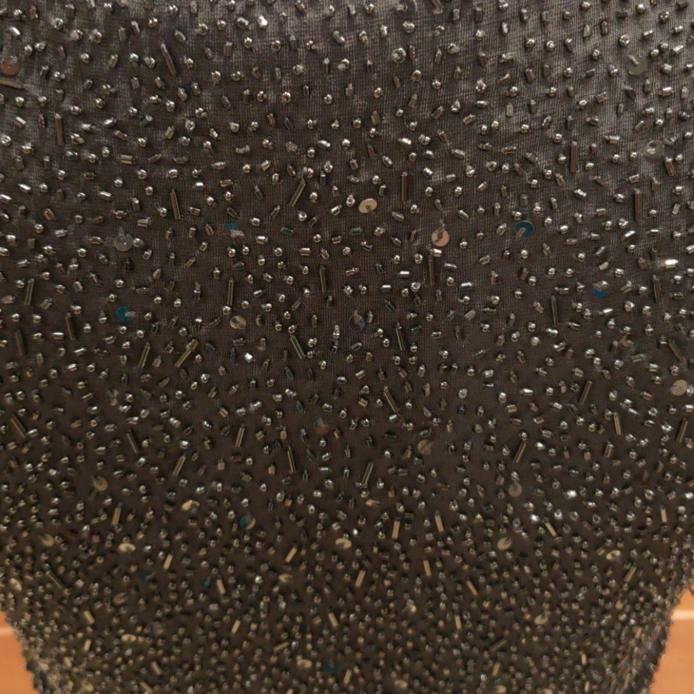 Ladies sleeveless Ann Taylor black beaded top - Picture 3 of 5